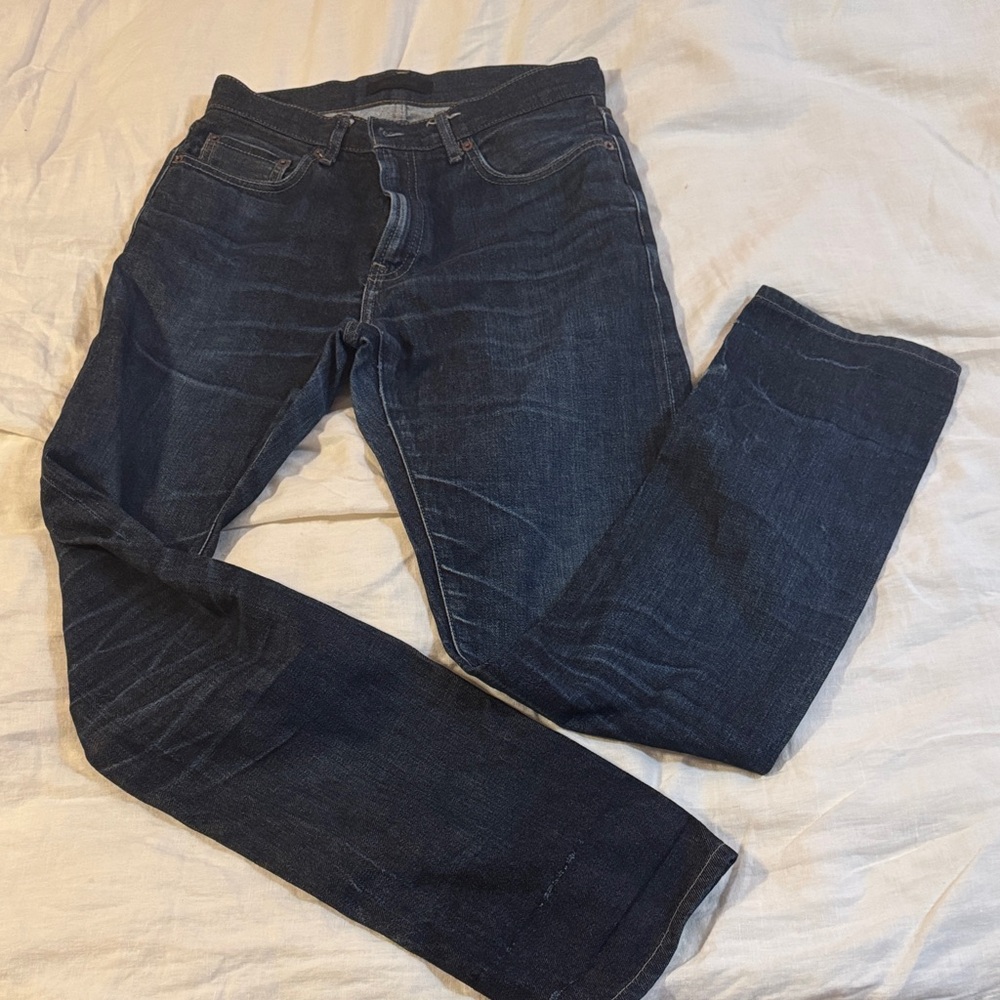 Check the fade on these Japanese selvedge denim jeans from Uniqlo, mens 30x34